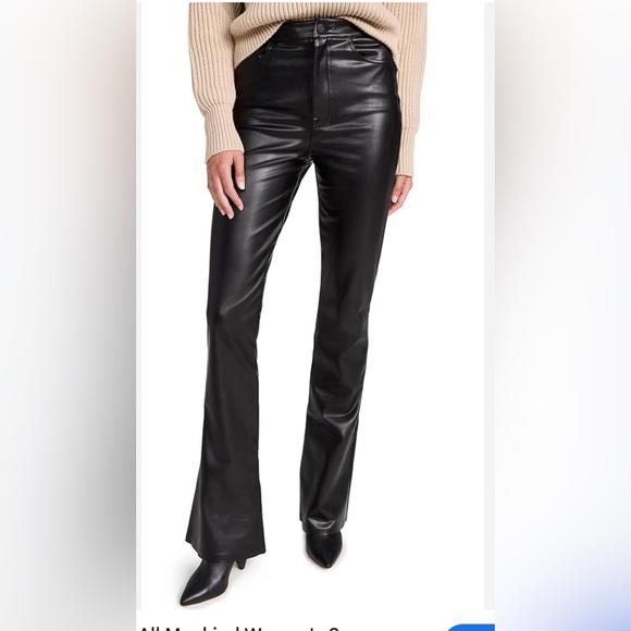 7 For All Mankind Womens Faux Leather High Rise Bootcut Pants Size 29 - Picture 1 of 8